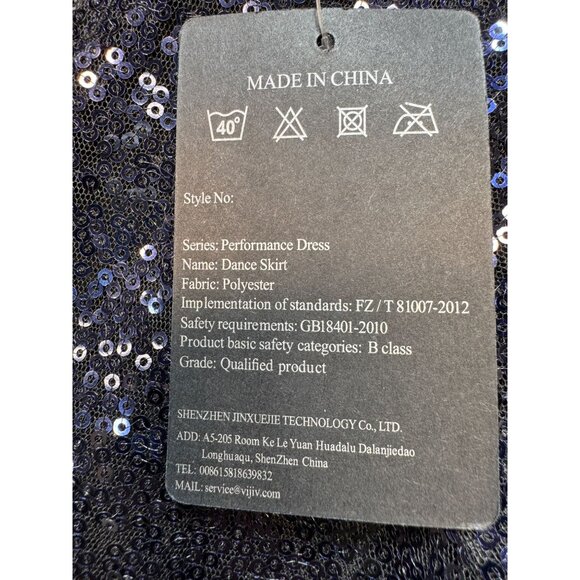Vision for Innovation Sequin Performance Dress Womens Sze S Blue Long Sleeve NWT - Picture 3 of 12